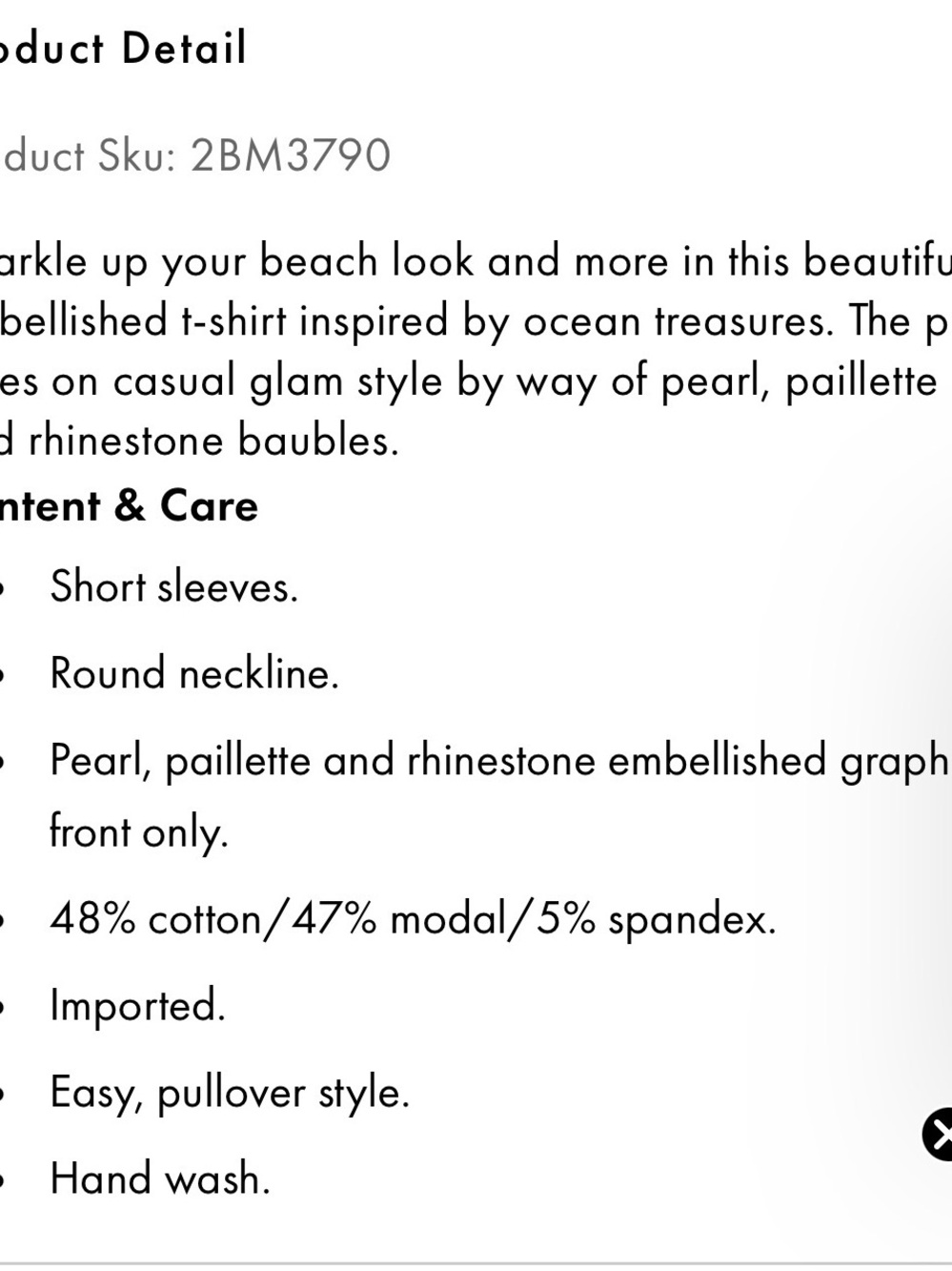 Boston Proper SeaLife Embellished T-Shirt - Picture 4 of 5